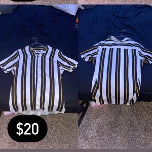 vertical striped Button down shirt